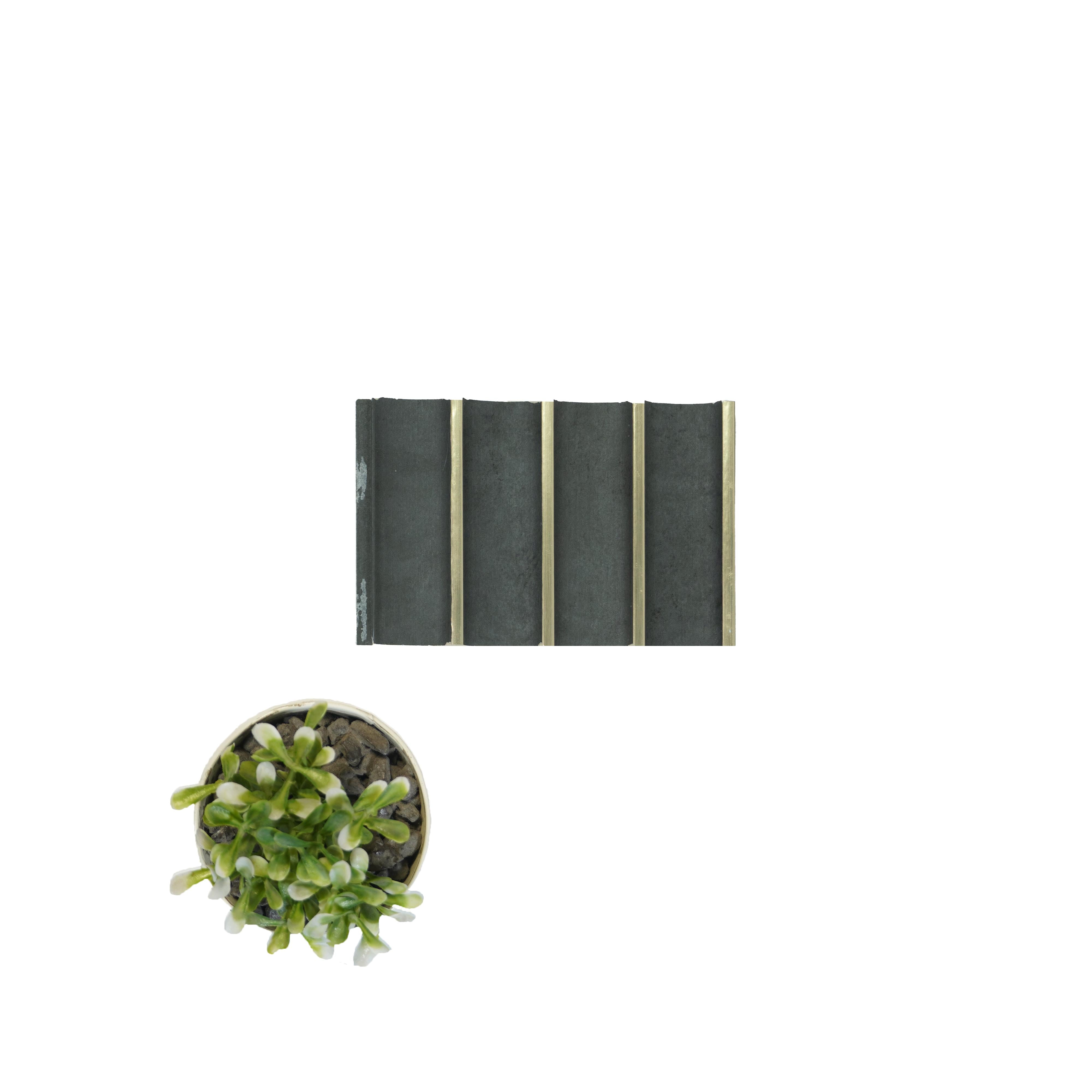 Groove Seamless Planks Series Charcoal Louvers Plain Colors Black 9x0.41 Ft - Rg 5093
