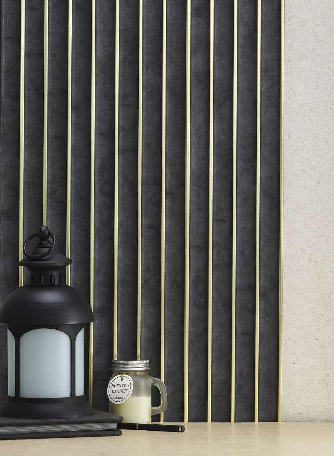 Groove Seamless Planks Series Charcoal Louvers Plain Colors Black 9x0.41 Ft - Rg 5093