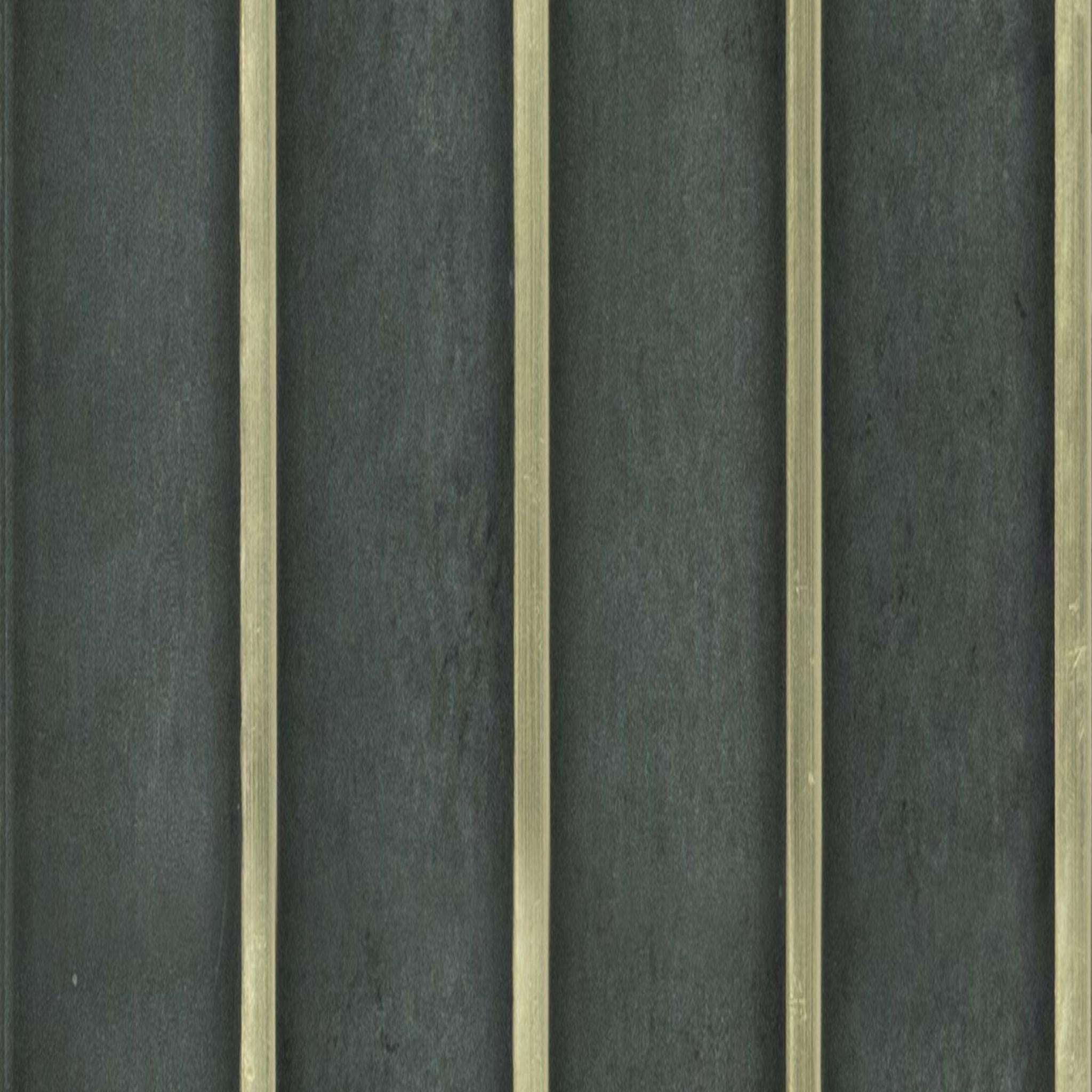Groove Seamless Planks Series Charcoal Louvers Plain Colors Black 9x0.41 Ft - Rg 5093