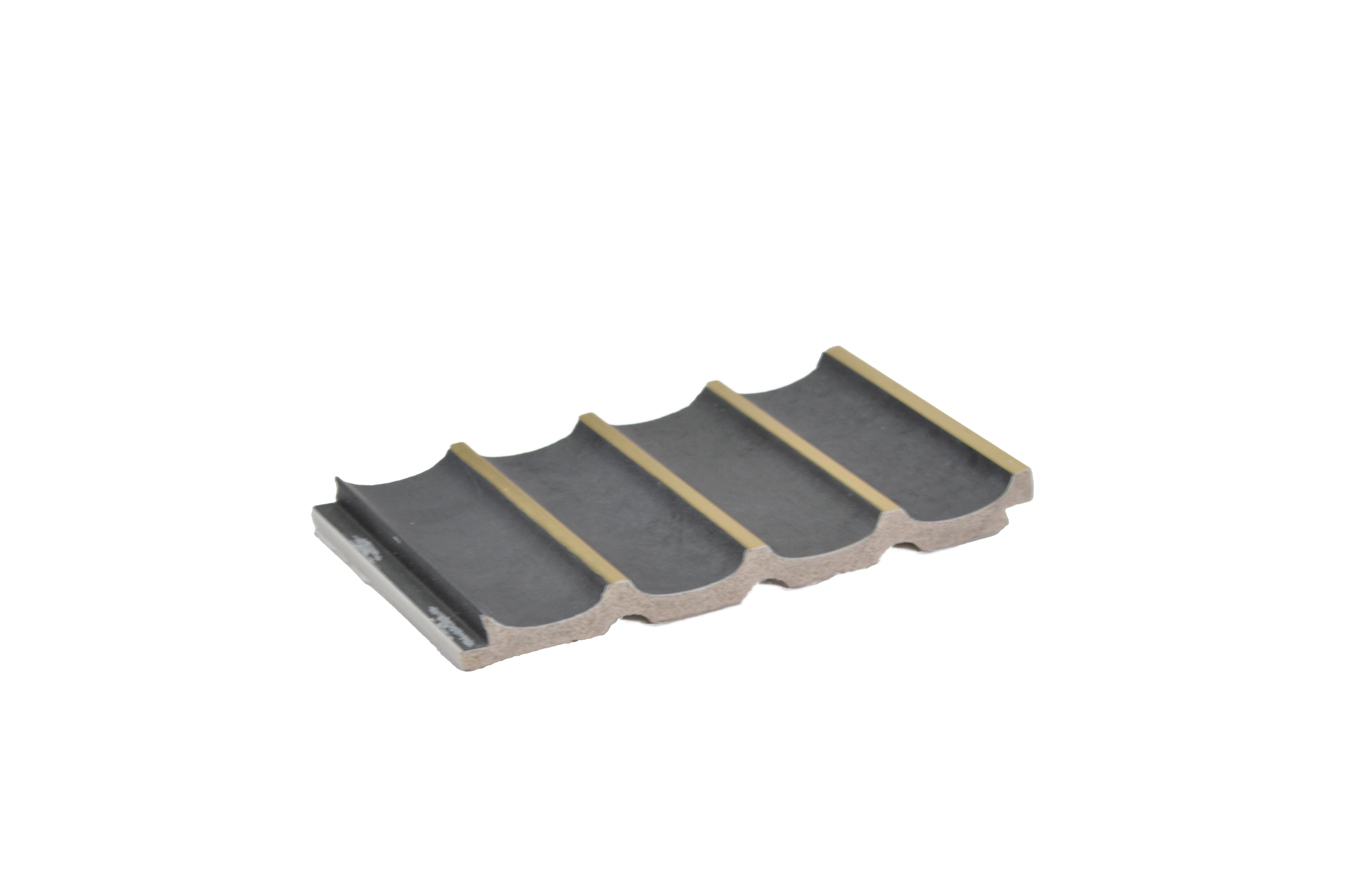 Groove Seamless Planks Series Charcoal Louvers Plain Colors Black 9x0.41 Ft - Rg 5093