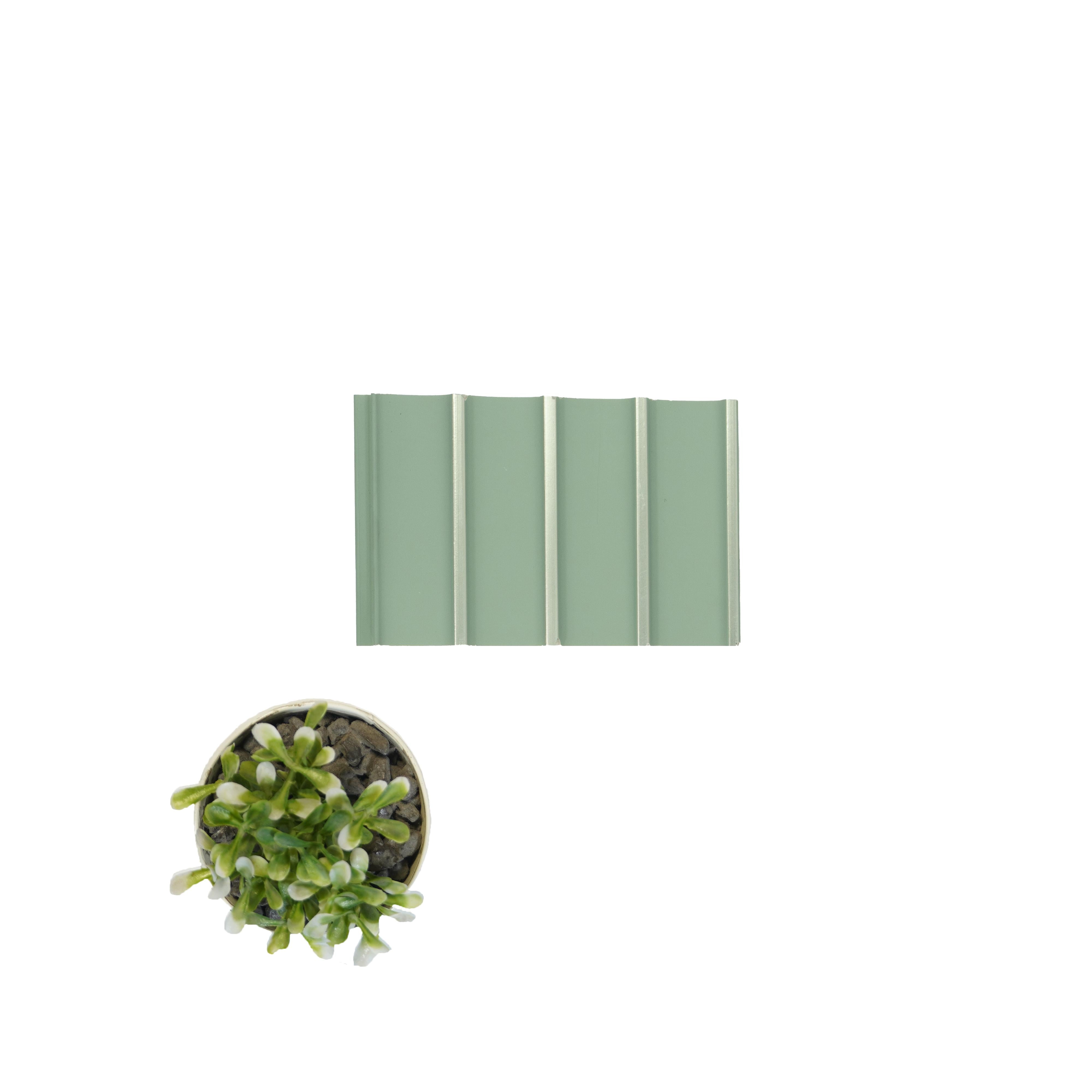 Groove Seamless Planks Series Charcoal Louvers Plain Colors Green 9x0.41 Ft - Rg 5094