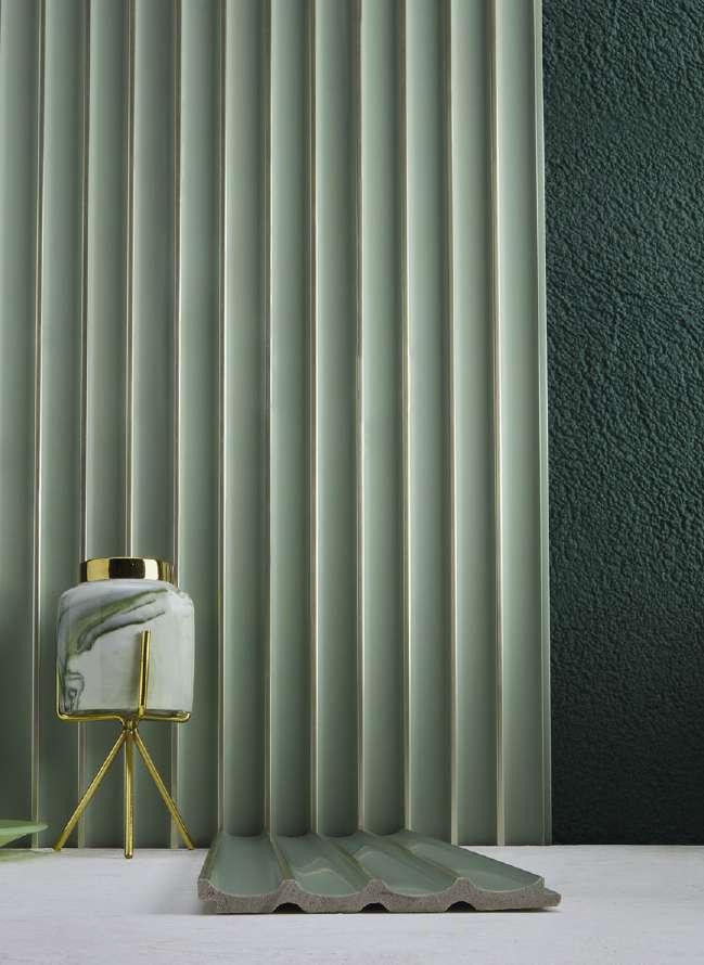 Groove Seamless Planks Series Charcoal Louvers Plain Colors Green 9x0.41 Ft - Rg 5094