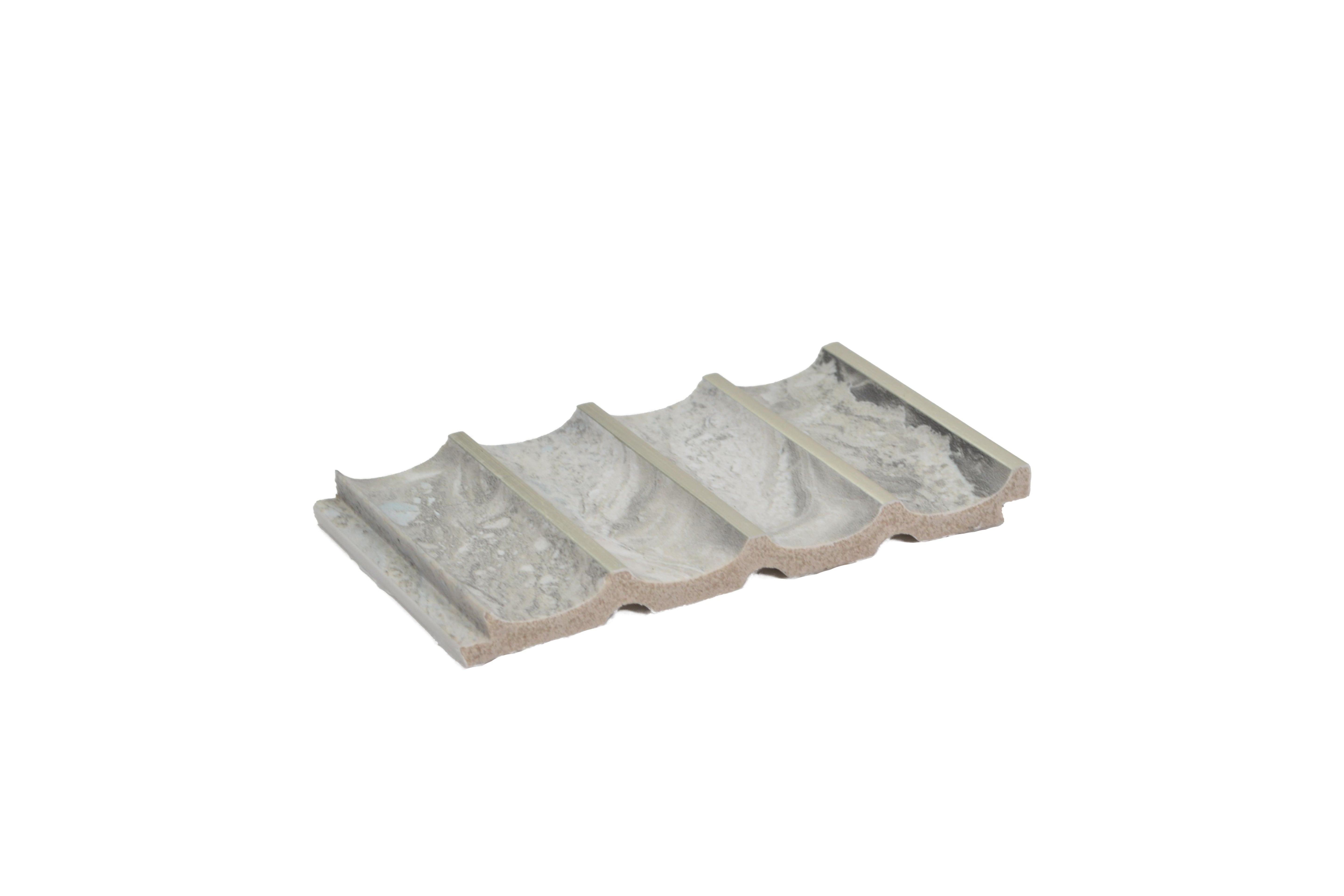 Groove Seamless Planks Series Charcoal Louvers Plain Colors White 9x0.41 Ft - Rg 5095