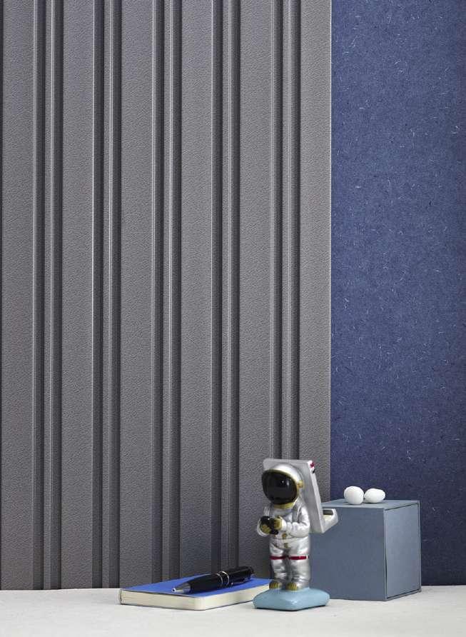 Groove Seamless Planks Series Charcoal Louvers Plain Colors Grey 9x0.41 Ft - Rg 553