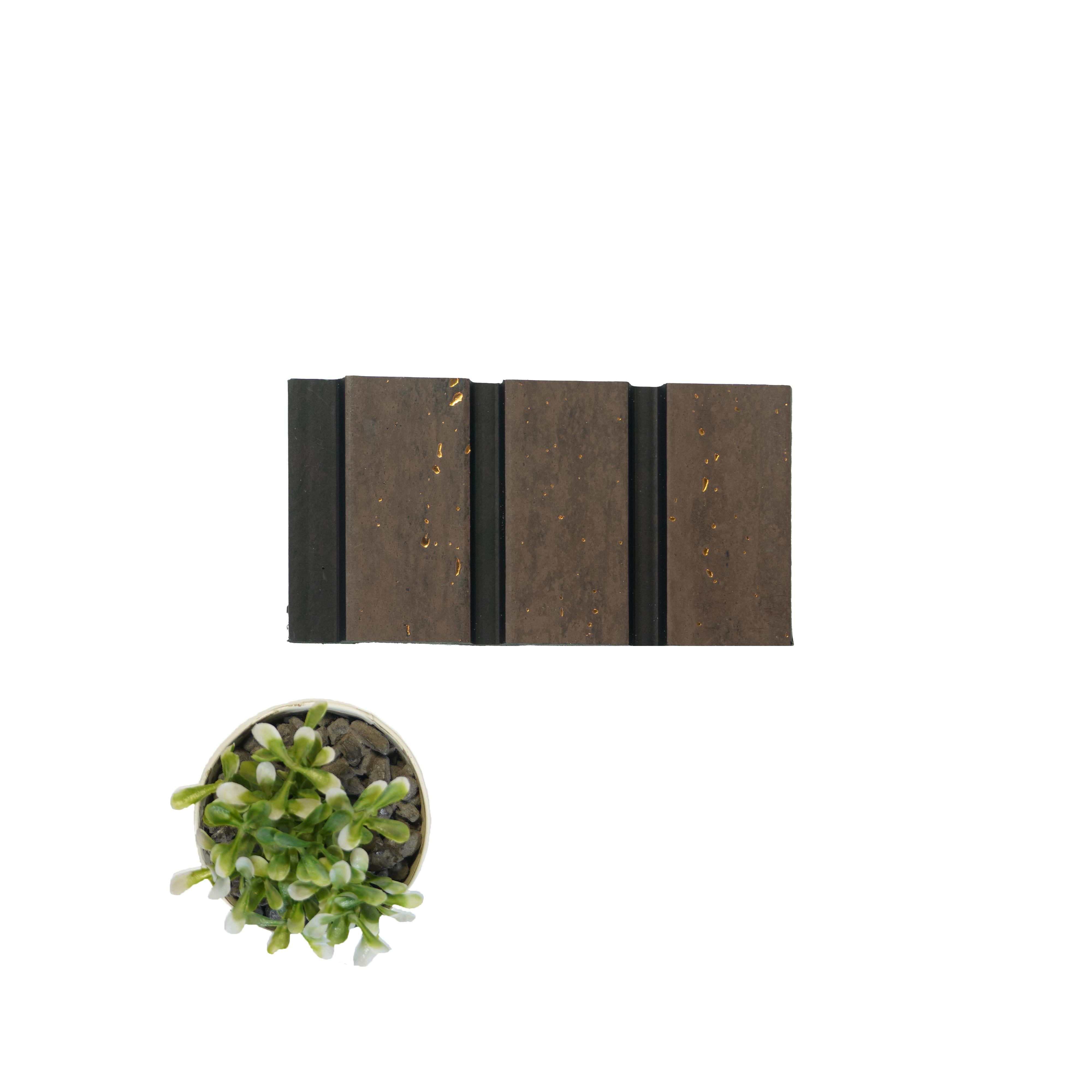 Groove Seamless Planks Series Charcoal Louvers Designer Wenge 9x0.54 Ft - Rg 7001