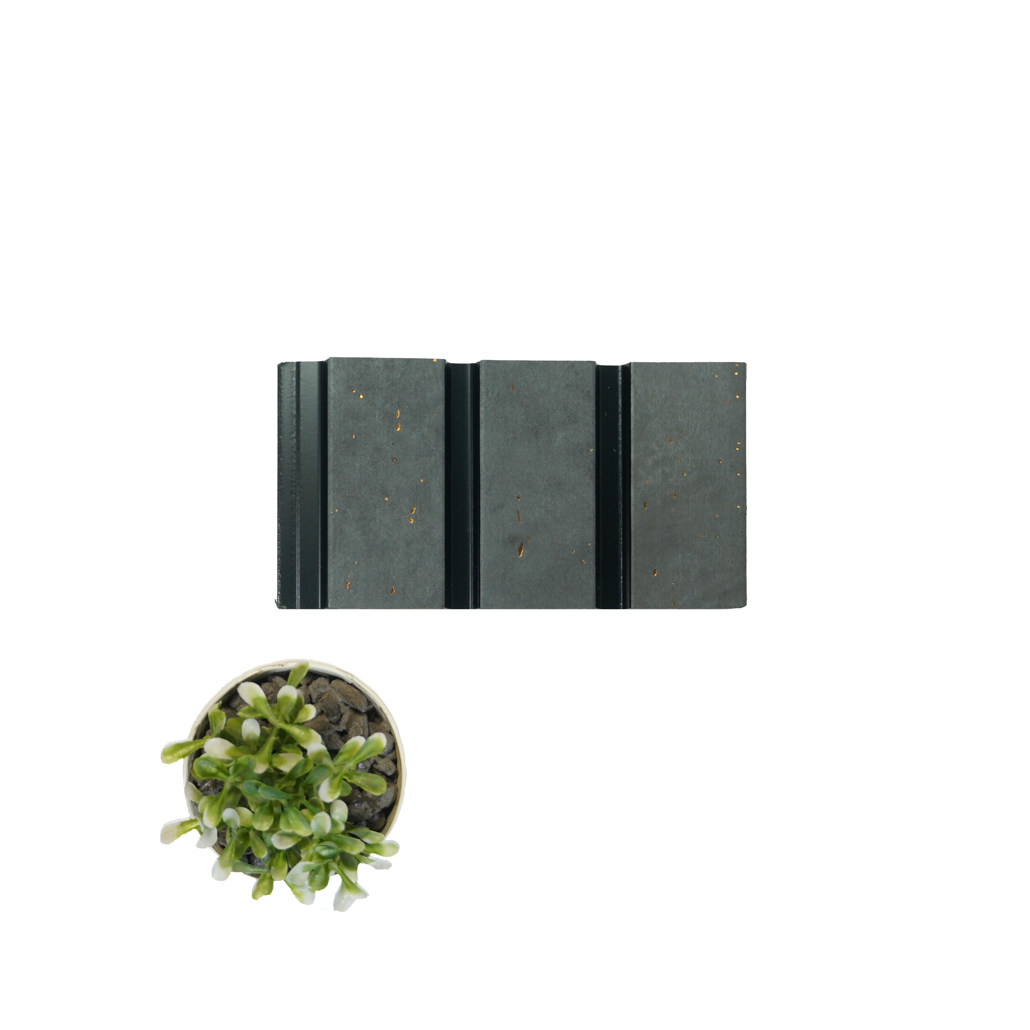 Groove Seamless Planks Series Charcoal Louvers Designer Black 9x0.54 Ft - 7002