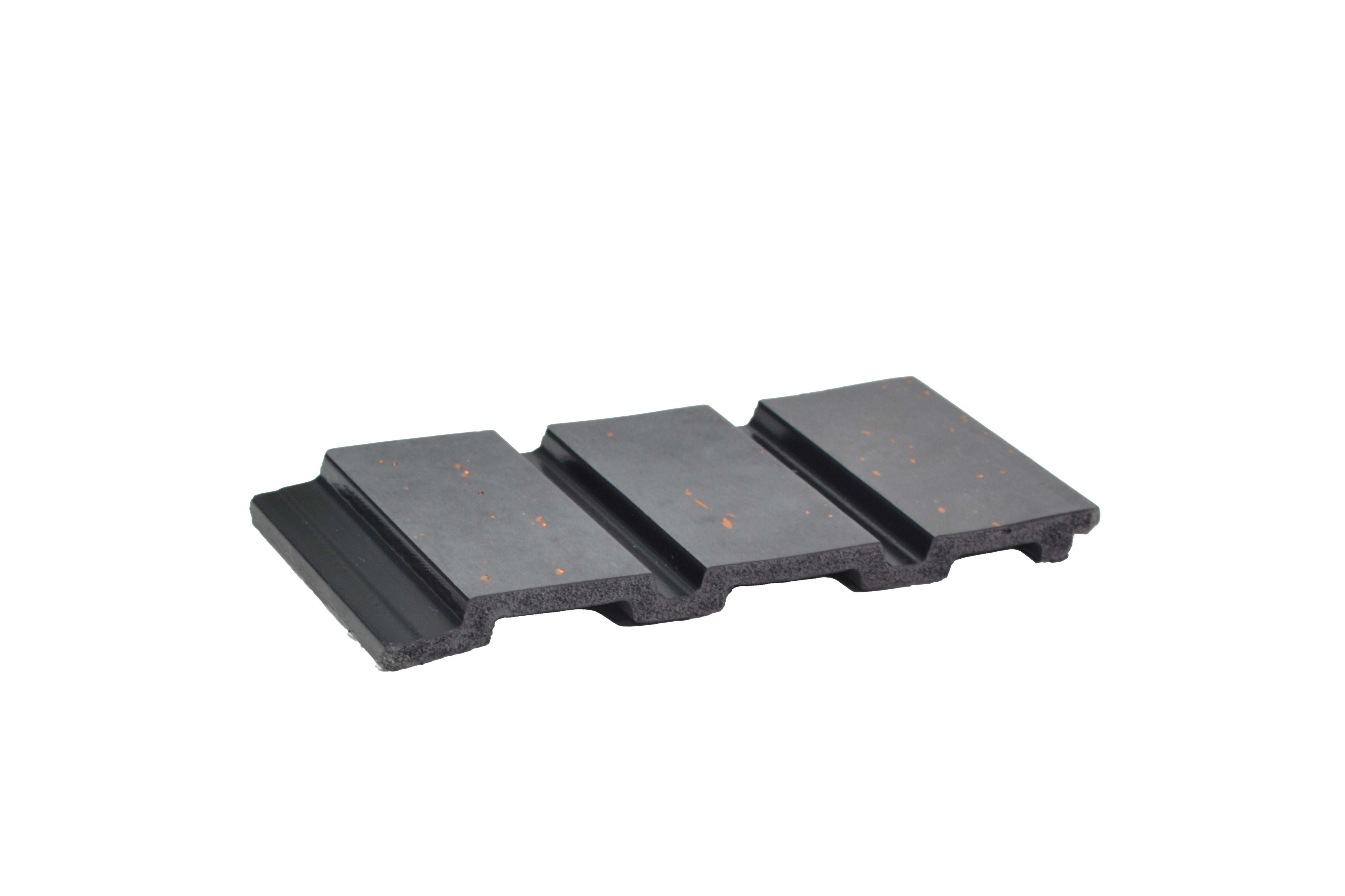 Groove Seamless Planks Series Charcoal Louvers Designer Black 9x0.54 Ft - 7002