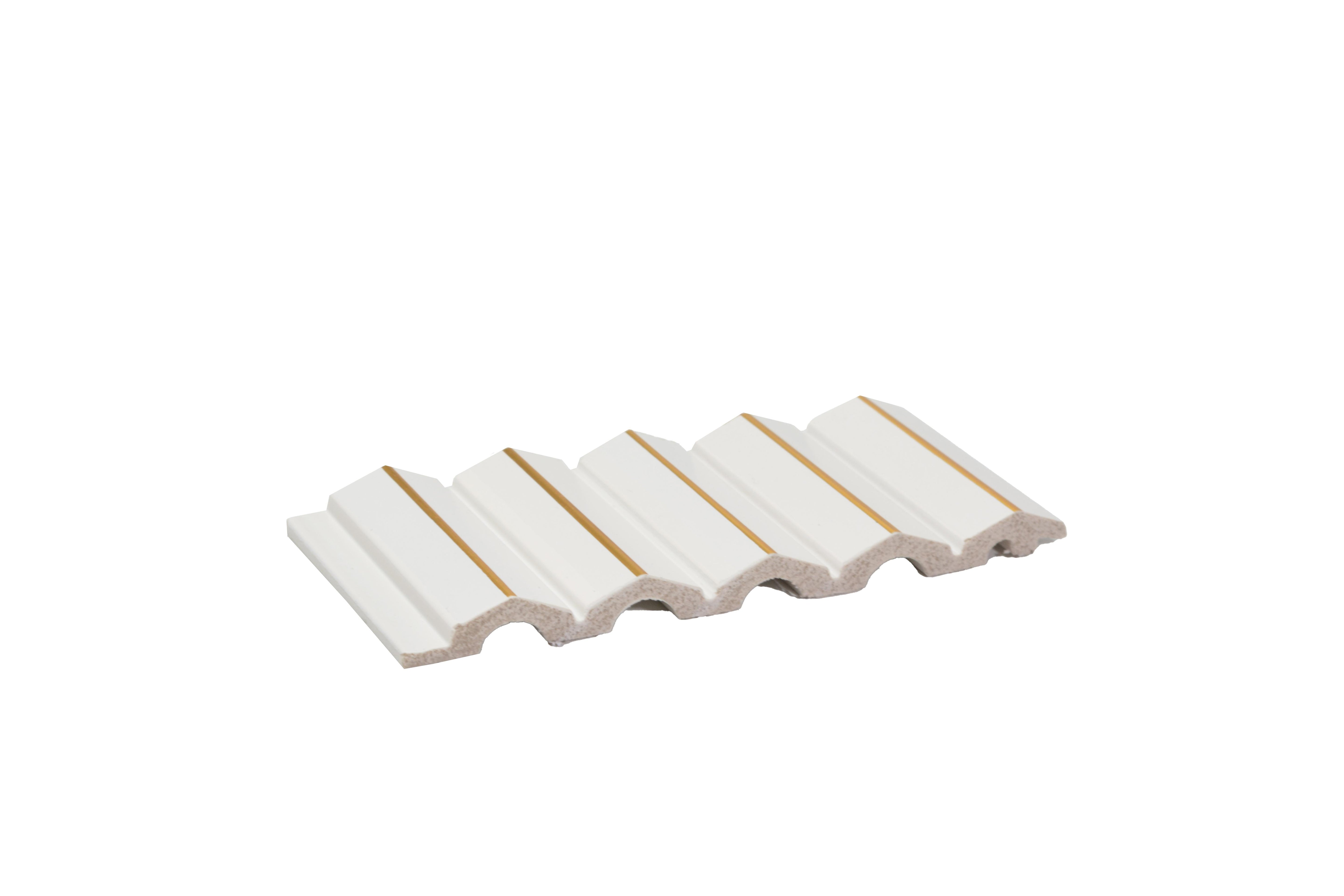 Groove Seamless Planks Series Charcoal Louvers Designer Cream 9x0.55 Ft - Rg 7007