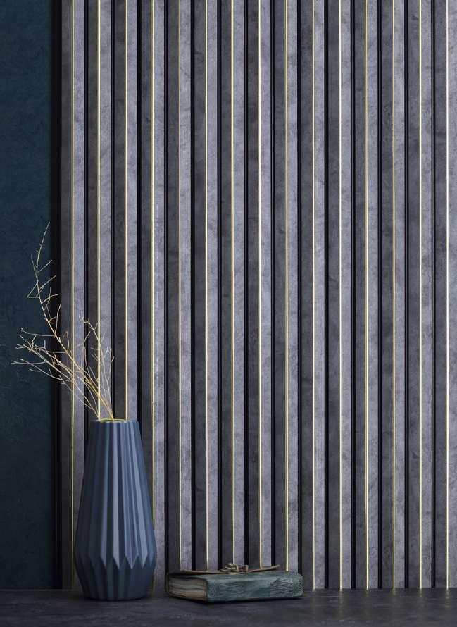 Groove Seamless Planks Series Charcoal Louvers Designer Wenge 9x0.55 Ft - Rg 7009