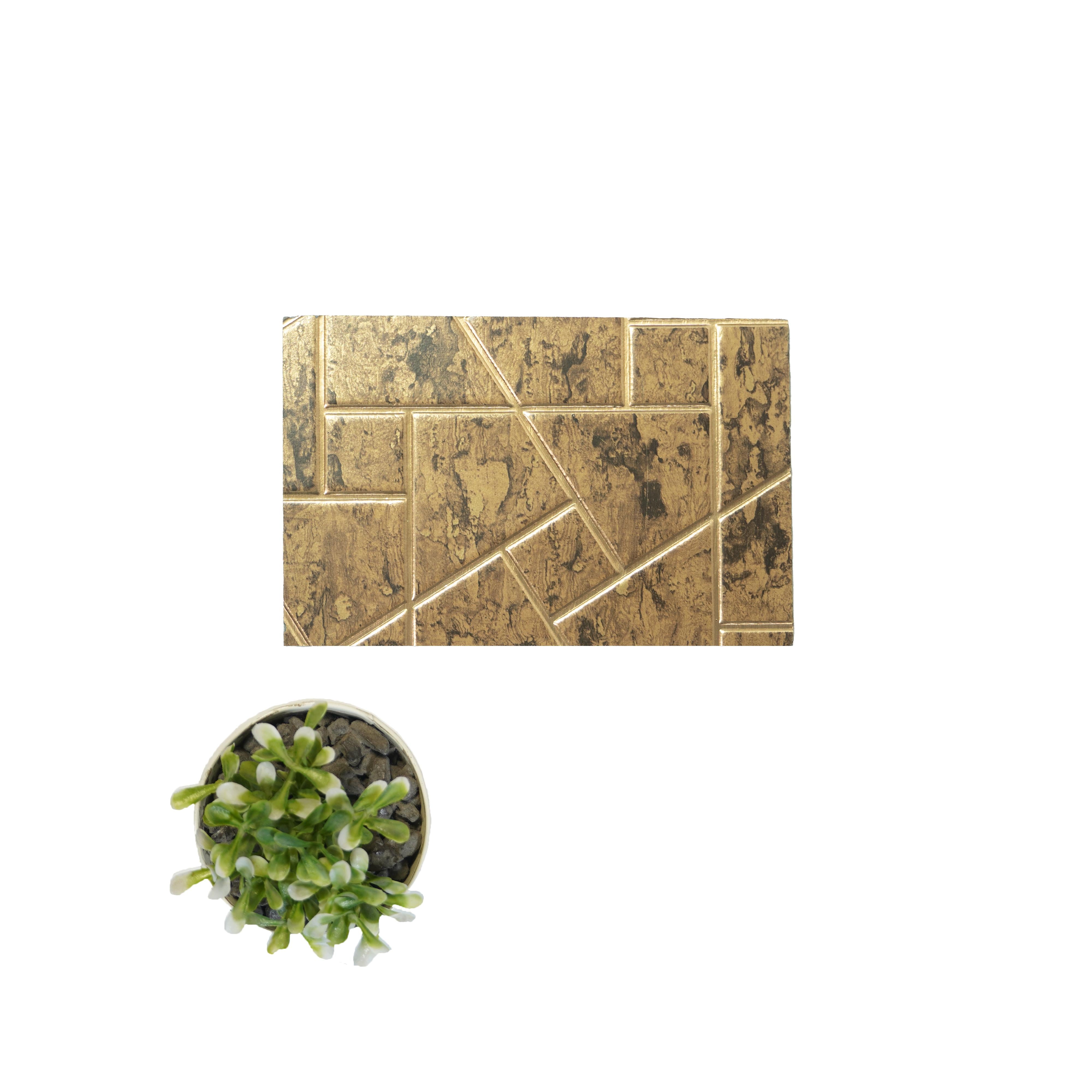 Charco Charm Series Charcoal Decorative Wall Panel Wood Gold 8x2 Ft - St 16