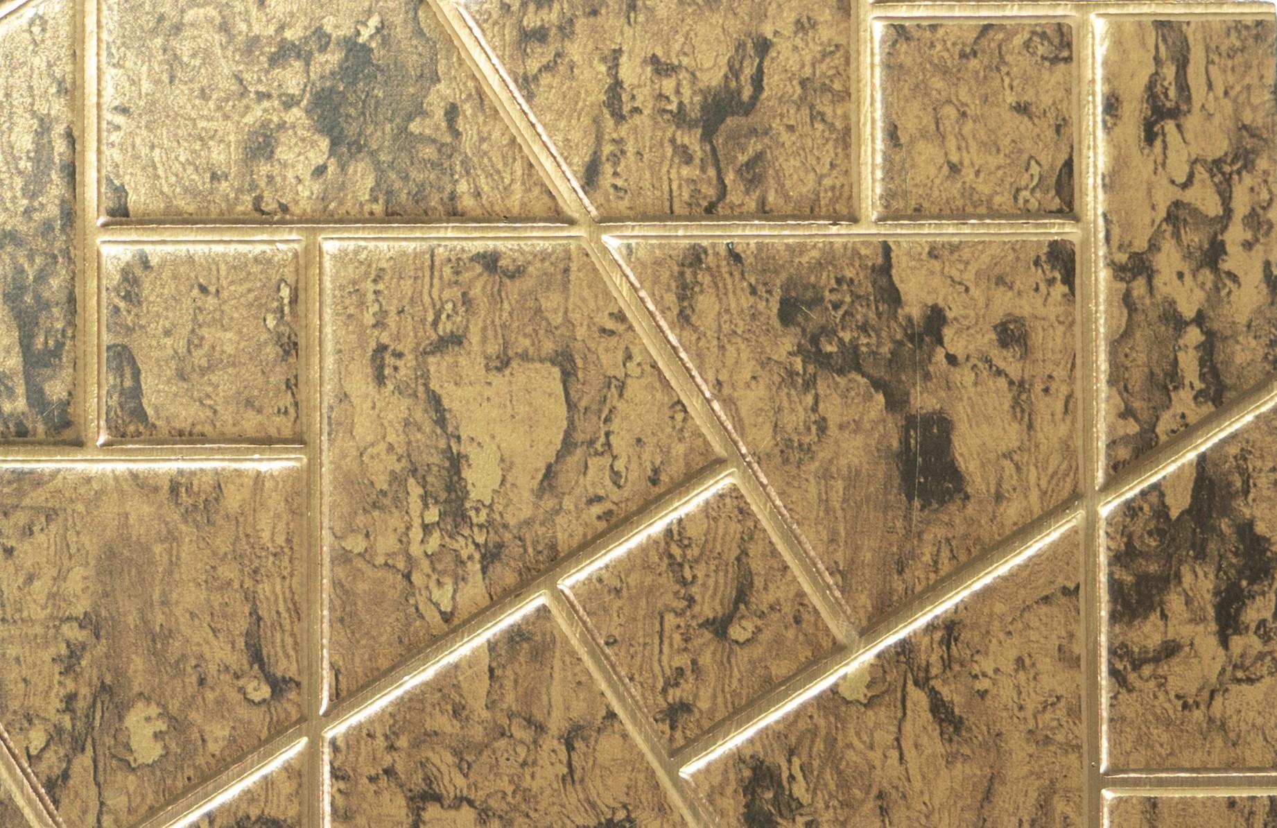 Charco Charm Series Charcoal Decorative Wall Panel Wood Gold 8x2 Ft - St 16