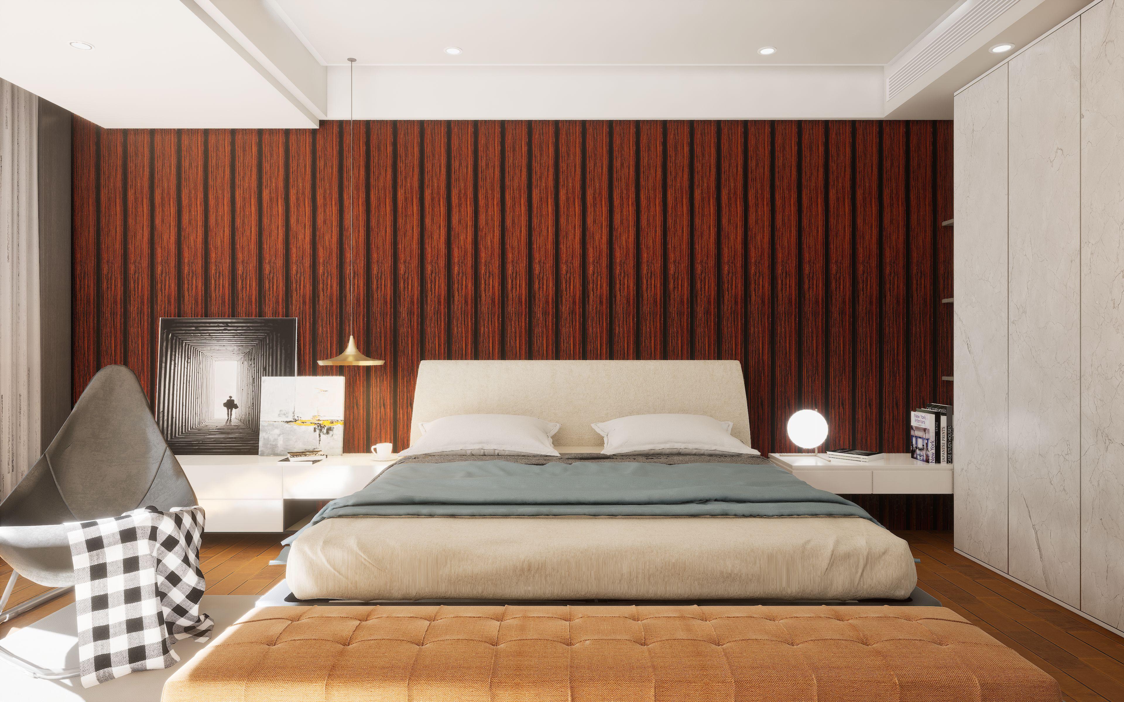Red Charcoal Louvers Wood 8x0.41 Ft - 4025