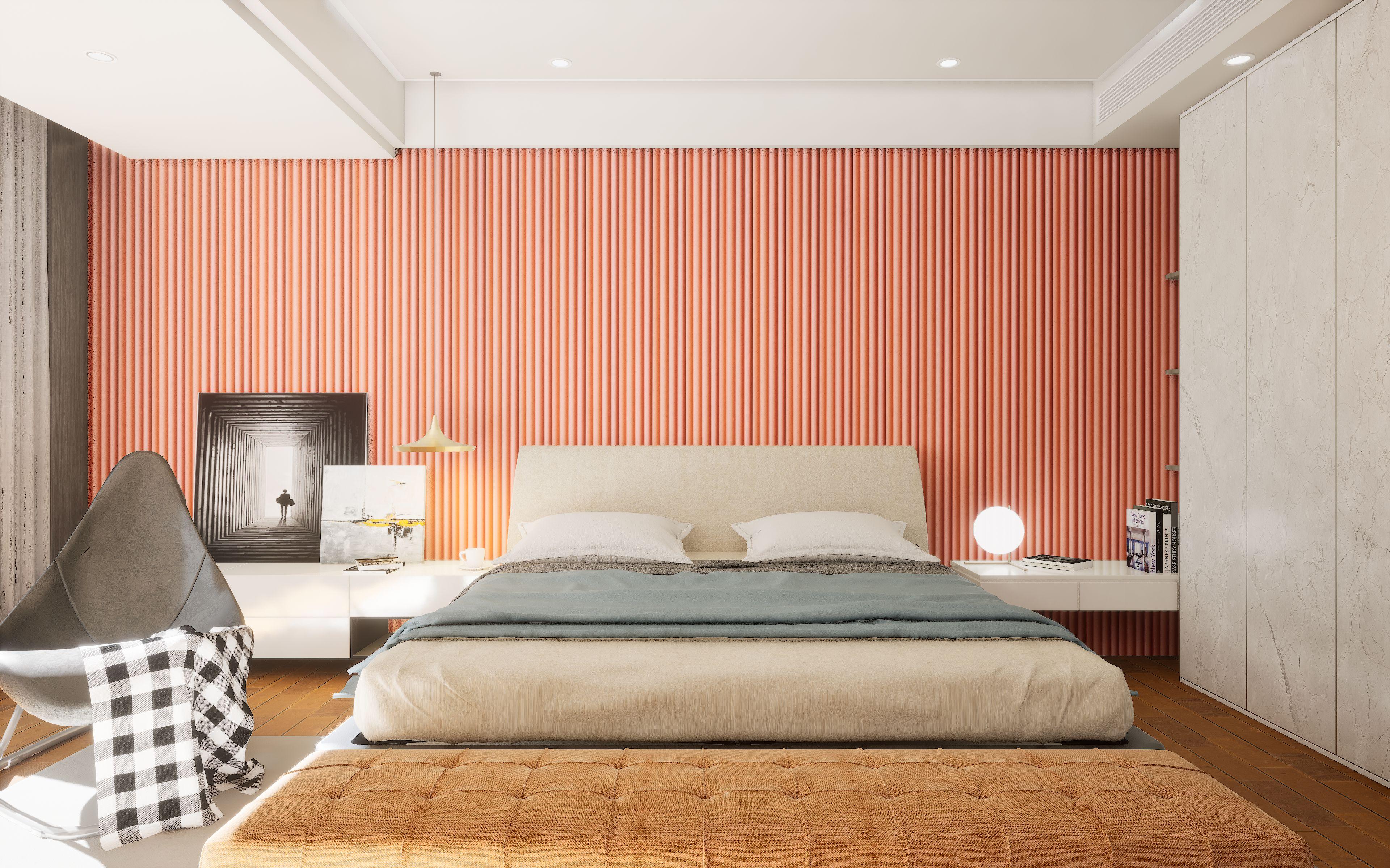 Pastel Clads Series Louvers Plain Colors Red 8x0.41 Ft - 120 Salmon