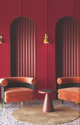 2521 Pvc,charcoal - Based Decorative Wall Panel Designer Red 8x2 Ft Tr 1901