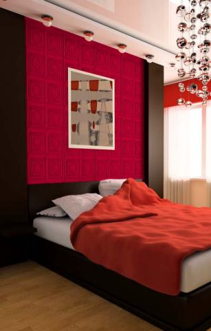 Charcoal - Based Decorative Wall Panel Designer Red 8x2 Ft Ls 2537