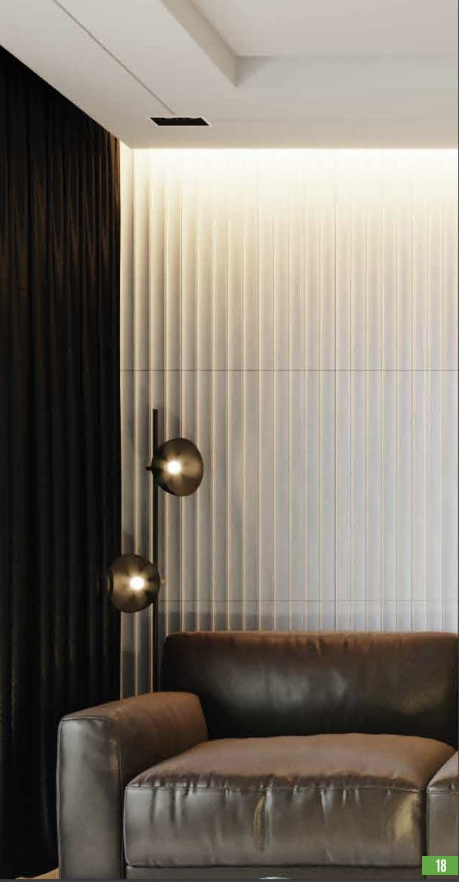 Reversal 60 3 ft x 1 ft Fluted Panels Series Concrete Panel 3x1 ft wood louvers Grey Powder Reversal_60