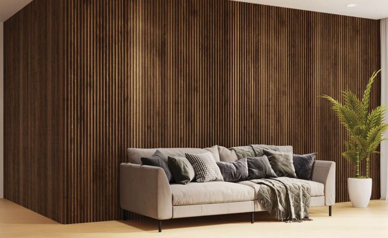Pare Panels Royal Nut Arch Design Interior & Exterior Wall & Ceiling Panel 10x0.6 ft wood louvers Brown Royal_Nut