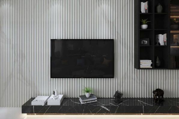 Pare Panels Royal Statuario Dome Dual Black Design Louver 10x0.7 ft marble & stone White Royal_Statuario
