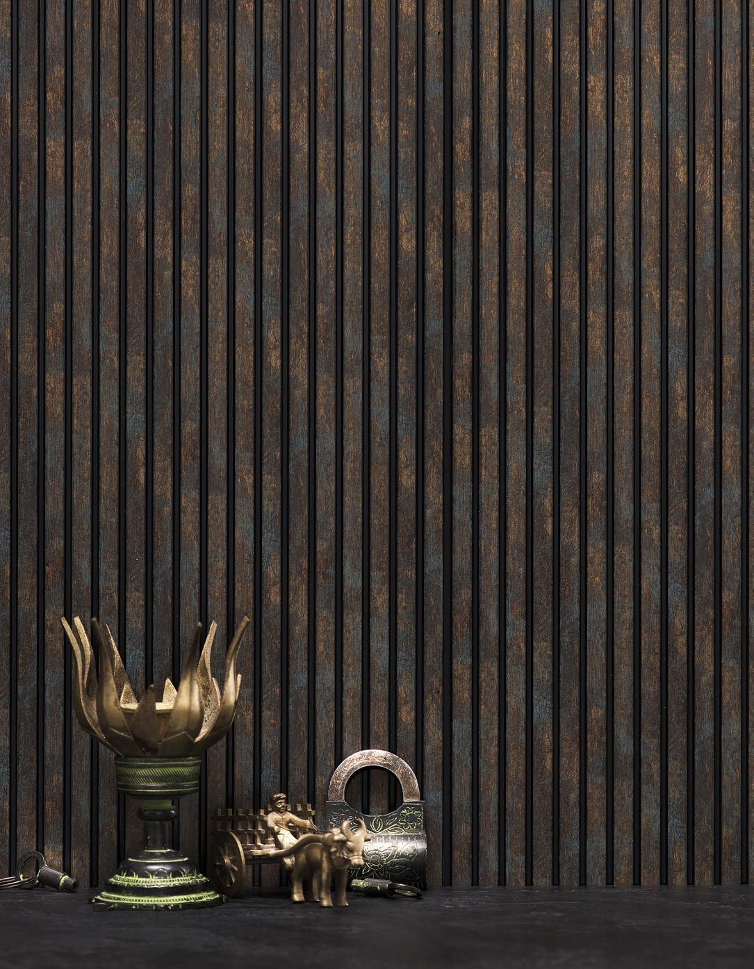 Rustic Brown Stone Rang Charcoal Louver Marble & 8x1 Ft - Ra 8122