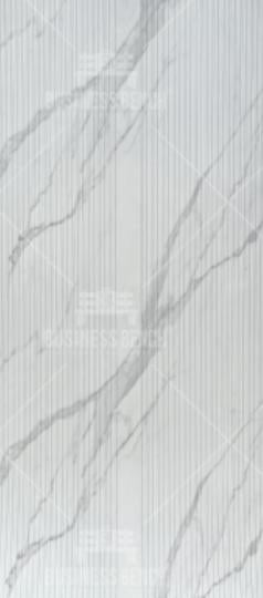 Grooved Statuario Textured Finish Stone Panel Marble & Louvers White 8x4 Ft - Sp10