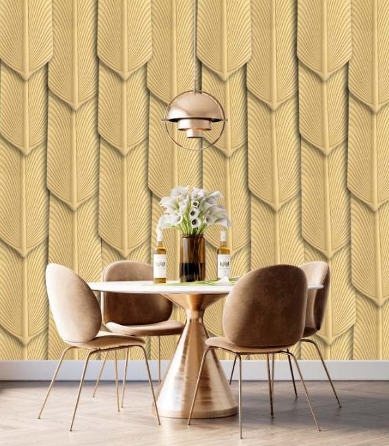 Pu Stone Panel Designer Louvers Saffron 3x0.65 Ft - Pn 03114 H