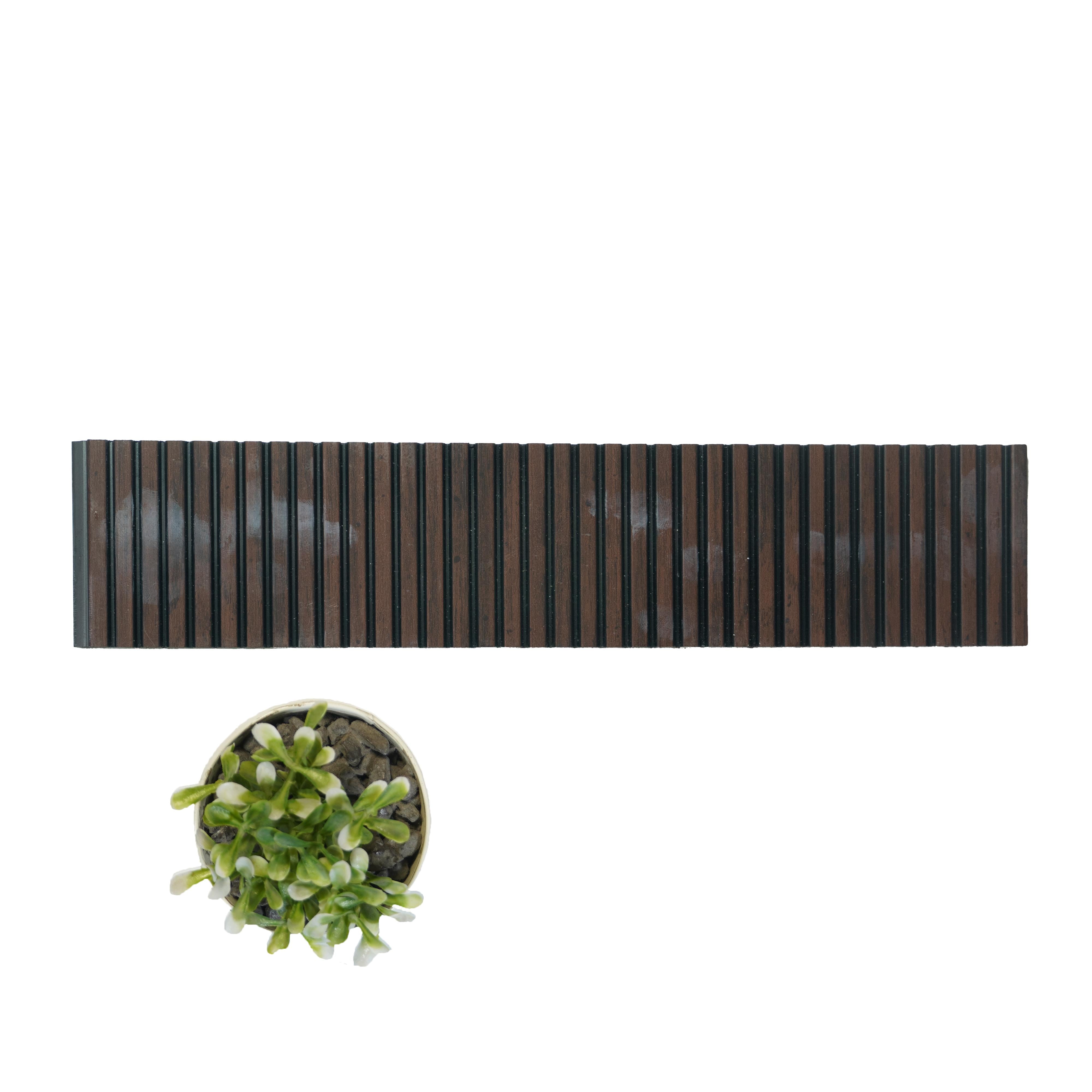 Rang Charcoal Louver Wood Sandlewood 8x1 Ft - Ra 8123