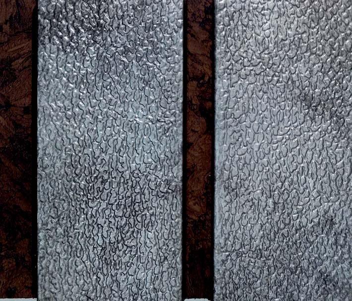Silver Charcoal Clads Series Louvers Metallic 8x0.41 Ft - 4009