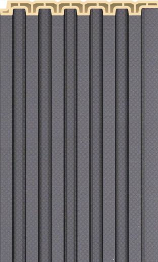 Steel Grey Interlock Wpc Louvers Plain Colors 9.5x0.4 Ft - Pn 02572 D