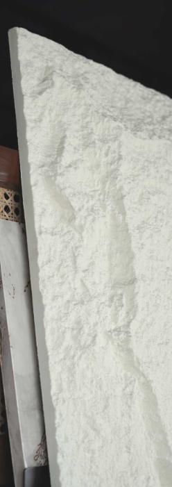 Steel Grey Pu Stone Panel Marble & Louvers 4x2 Ft - Pn 03115