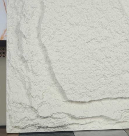 Steel Grey Pu Stone Panel Marble & Louvers 4x2 Ft - Pn 03115