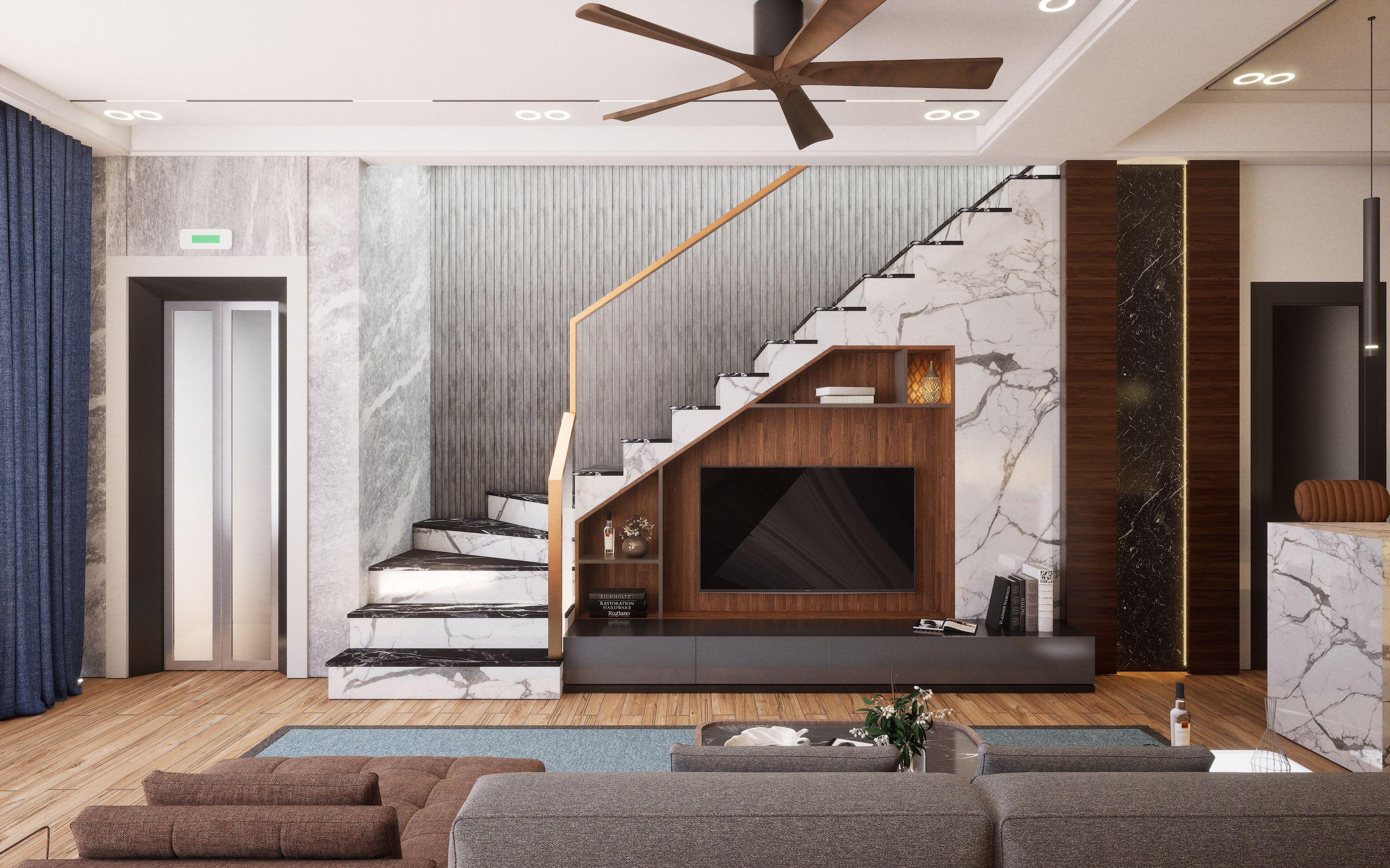 Leon 8 Ft X 5 Inch Panel Marble & Stone Louvers Grey 8x0.41 - Sm 4504