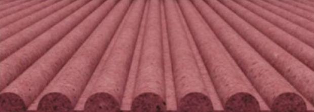 Red Mdf Louvers Marble & Stone 8x4 Ft - 1009