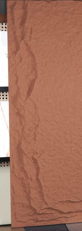 Pu Stone Panel Marble & Louvers Terra Brown 4x2 Ft - Pn 03115 F