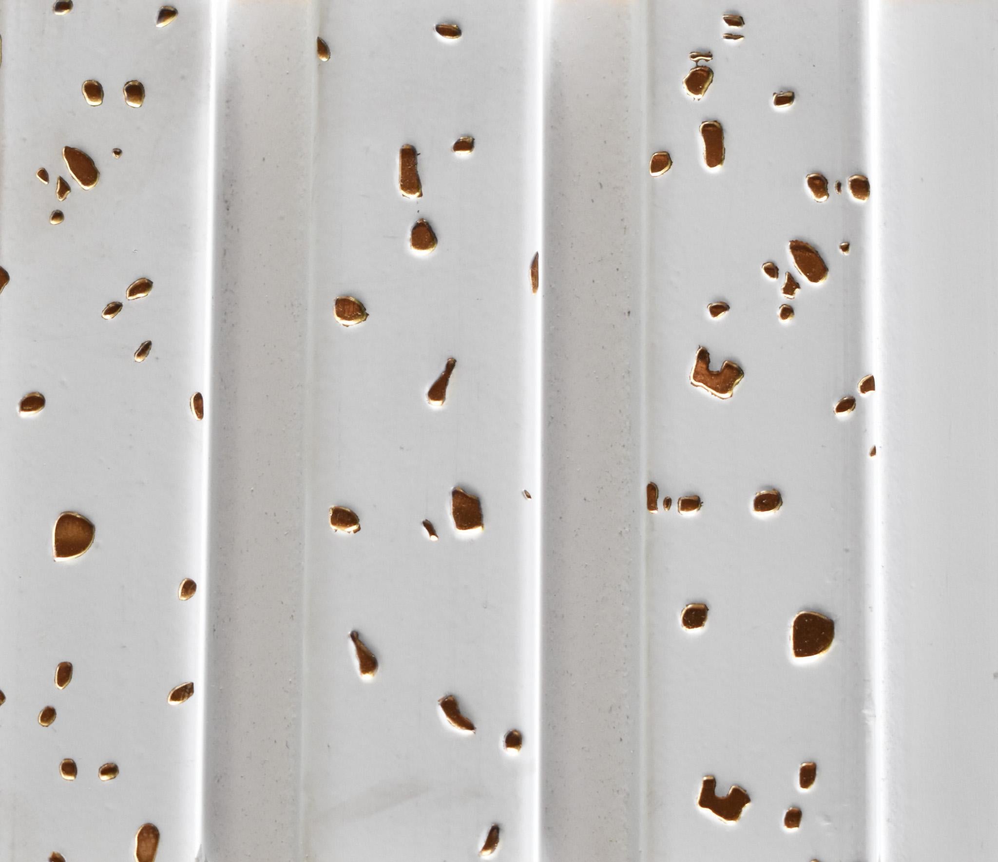 Terrazzo Charcoal Fluted Louvers Wood White 8x0.33 Ft - C 12