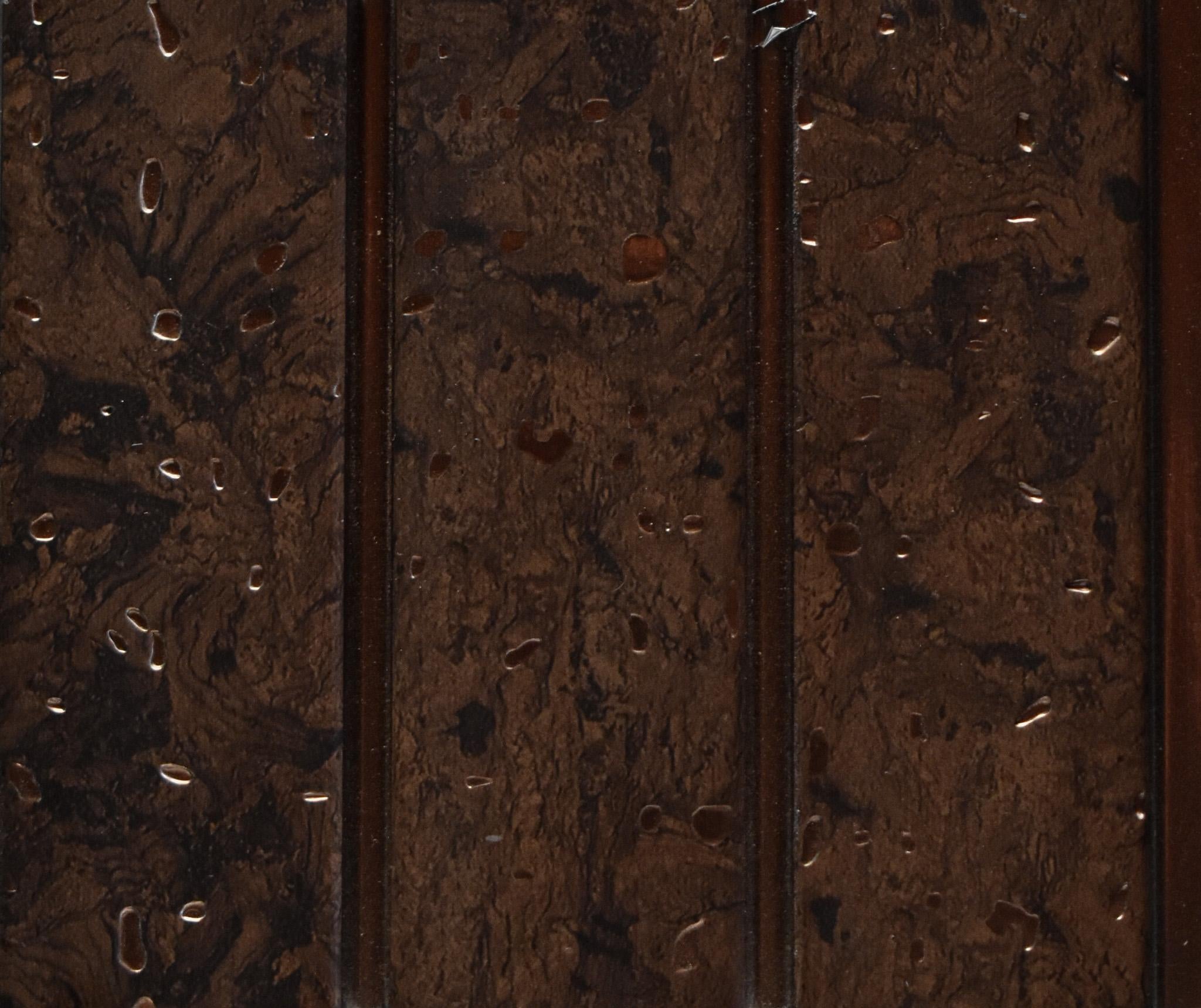 Terrazzo Charcoal Fluted Louvers Wood Brown 8x0.33 Ft - C 40