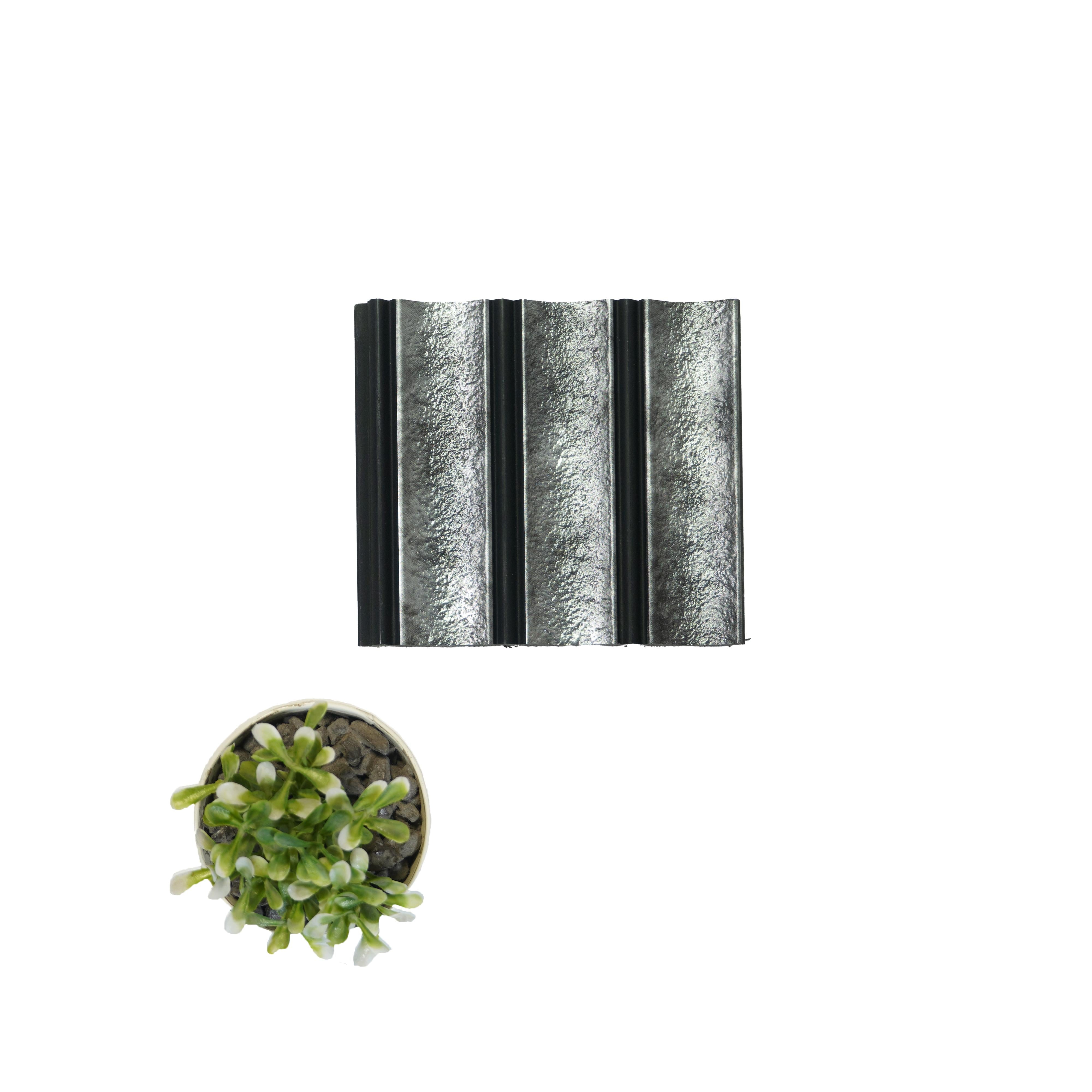 Rafter Charcoal Louvers Panel Metallic Grey 8x0.41 Ft - 1189