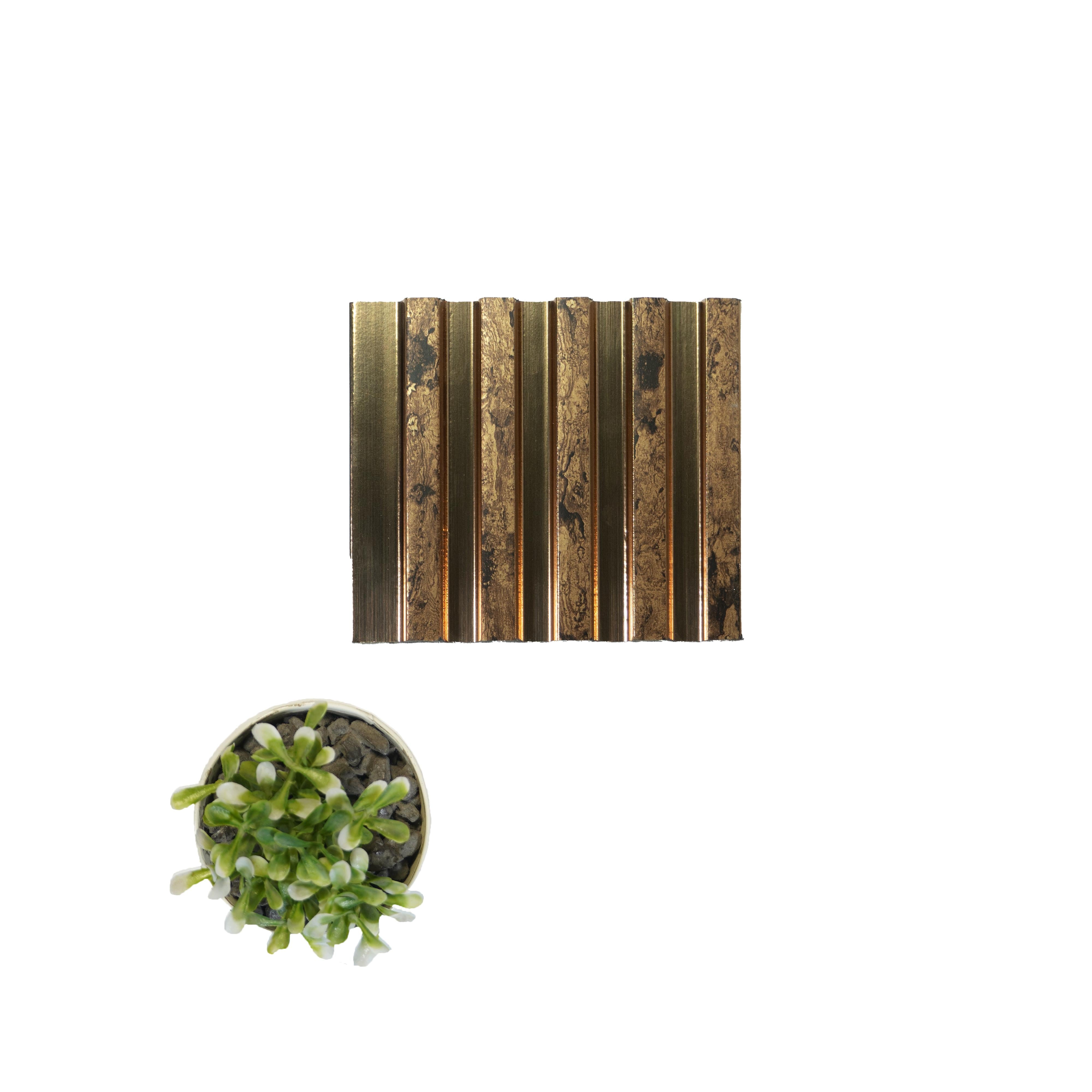 Rafter Charcoal Louver Metallic Brown 8x0.41 Ft - 1195