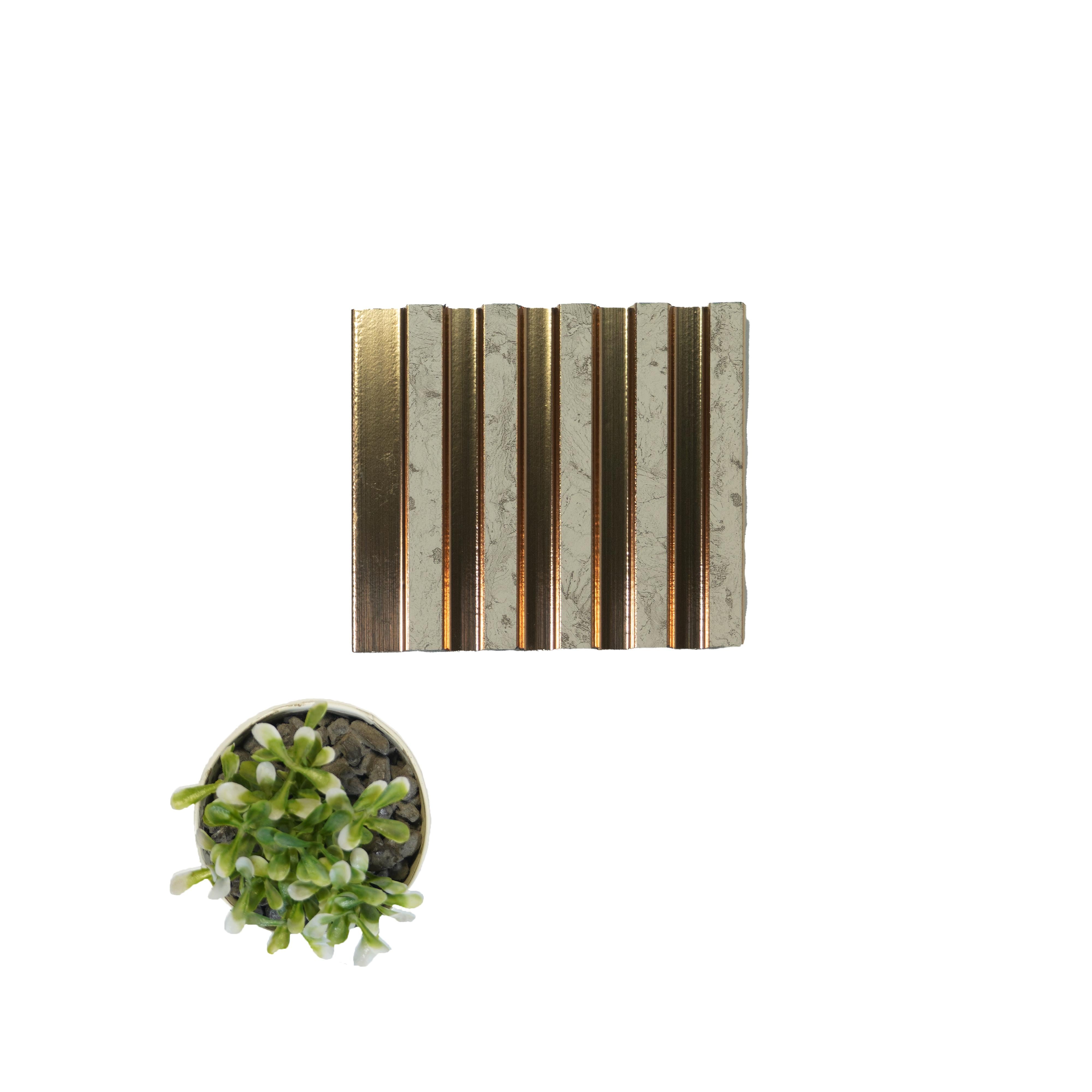 Rafter Charcoal Louver Metallic Brown 8x0.41 Ft - 1196