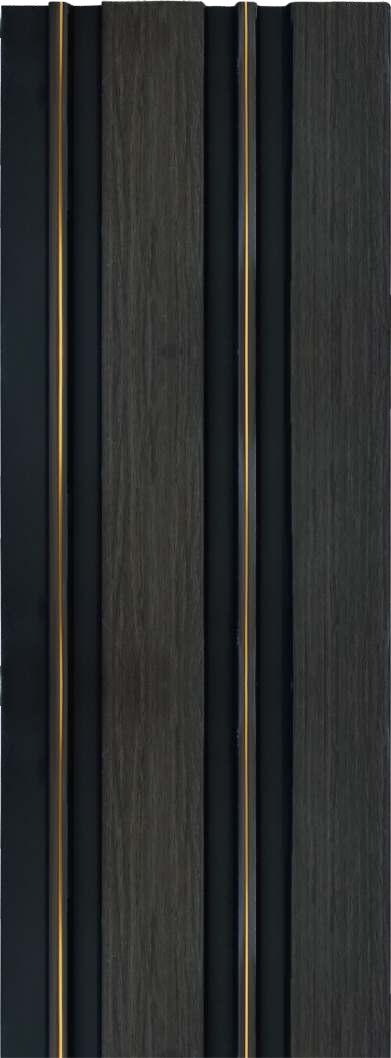 Rafter Charcoal Louver Panel Wood Black 8x0.41 Ft - 1211