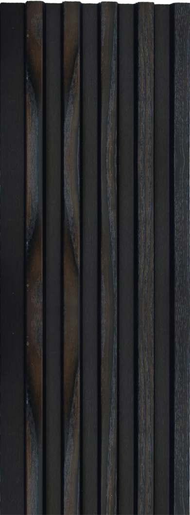 Charcoal Louvers Panel Wood Black 8x0.41 Ft - 1217