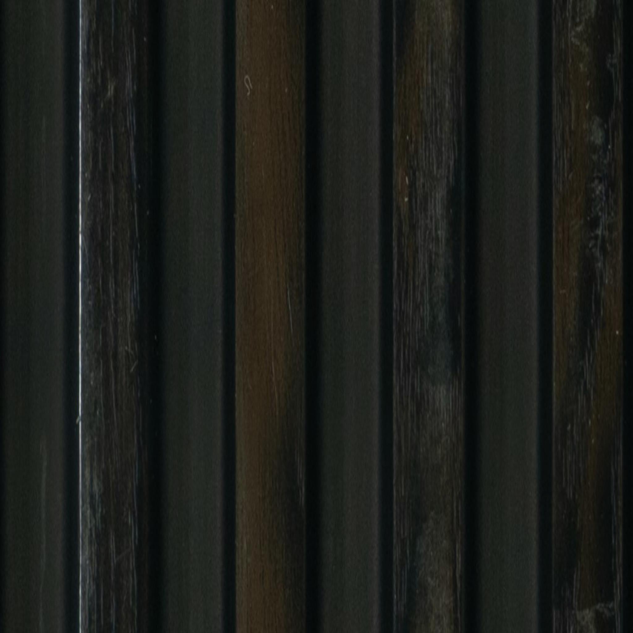 Charcoal Louvers Panel Wood Black 8x0.41 Ft - 1217
