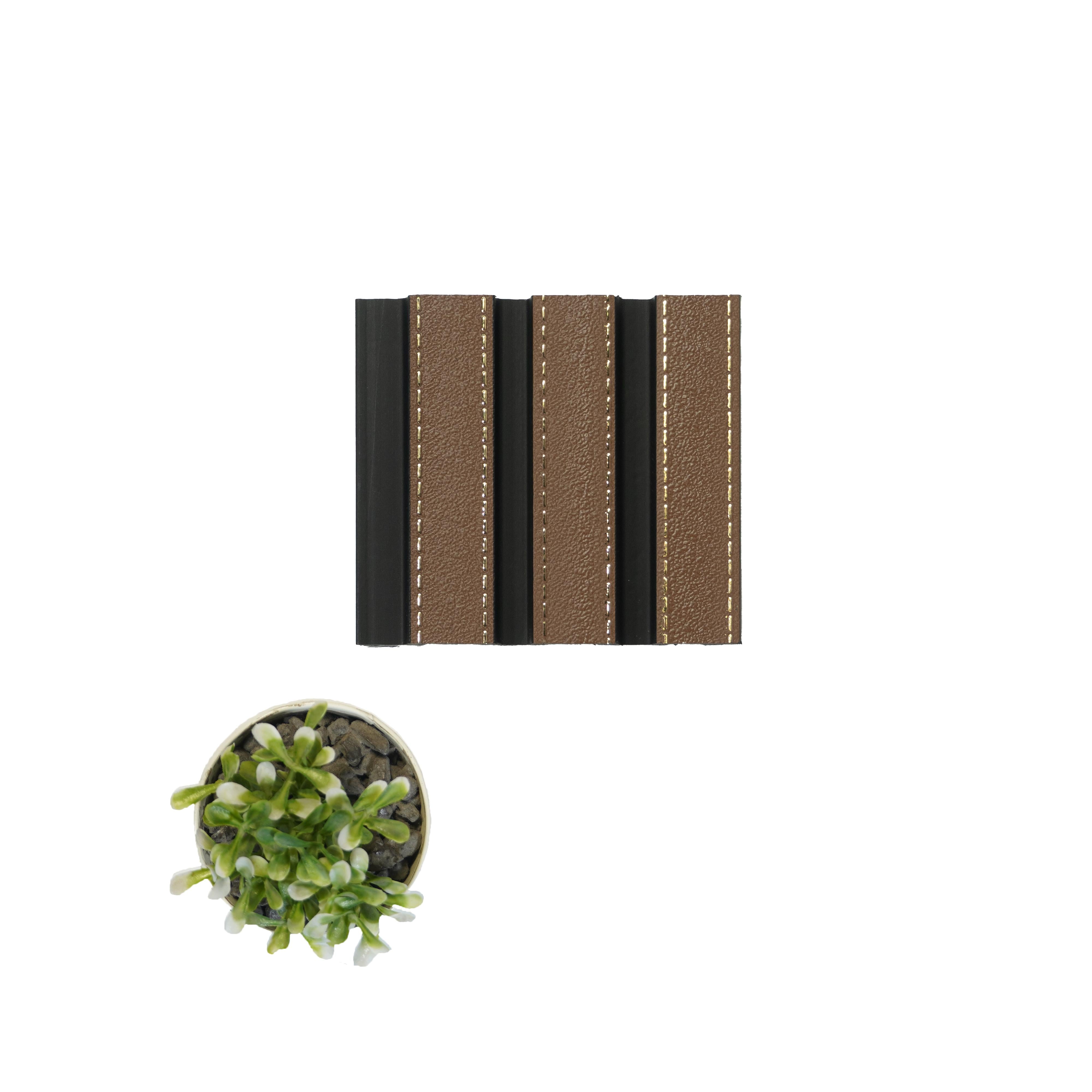 Rafter Charcoal Louver Panel Fabric Brown 8x0.41 Ft - 1227