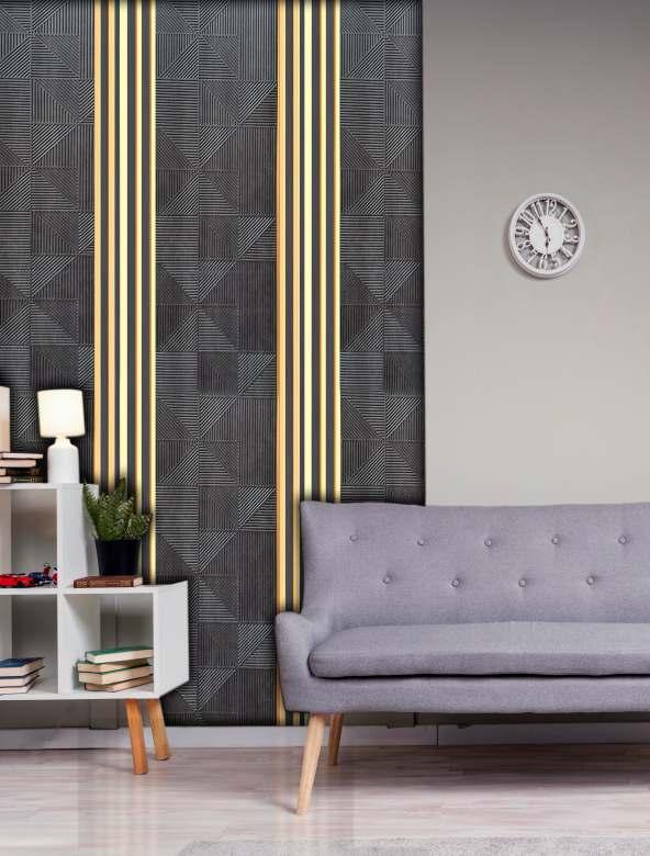 Charcoal Decorative Wall Panel Designer Black 8x1 Ft - 1256