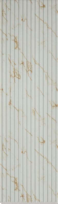 Charcoal Louvers Panel Marble & Stone White 9.5x0.41 Ft - Ur 3404