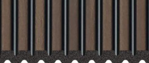 Charcoal Louvers Panel Wood Brown 9.5x1 Ft - Ur 7401