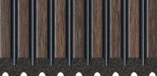 Charcoal Louvers Panel Wood Brown 9.5x1 Ft - Ur 7402