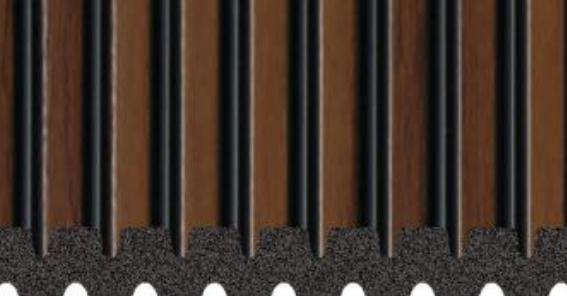 Nexo Charcoal Louvers Wood Brown 9.5x1 Ft - Ur 7405