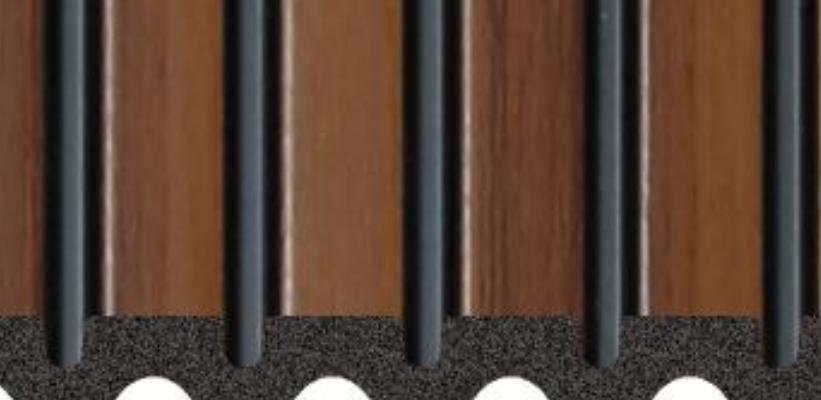 Nexo Charcoal Louvers Wood Brown 9.5x1 Ft - Ur 8405