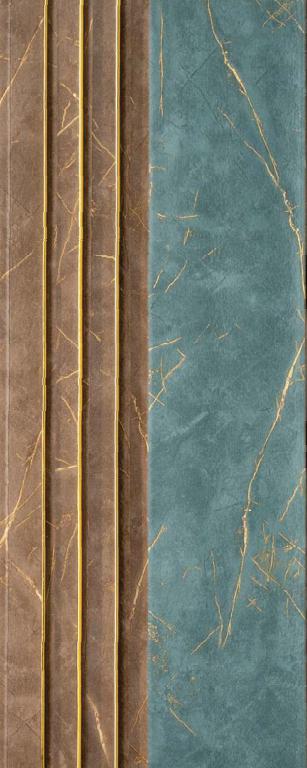 Abstract Art Charcoal Louvers Designer Brown 8x0.41 Ft - 3504
