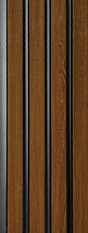 Charcoal Louvers Panel Wood Brown 8x0.41 Ft - 3523
